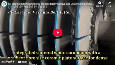 CF ceramic disc vacuum filter  process highly viscous and ultrafine copper tailings.